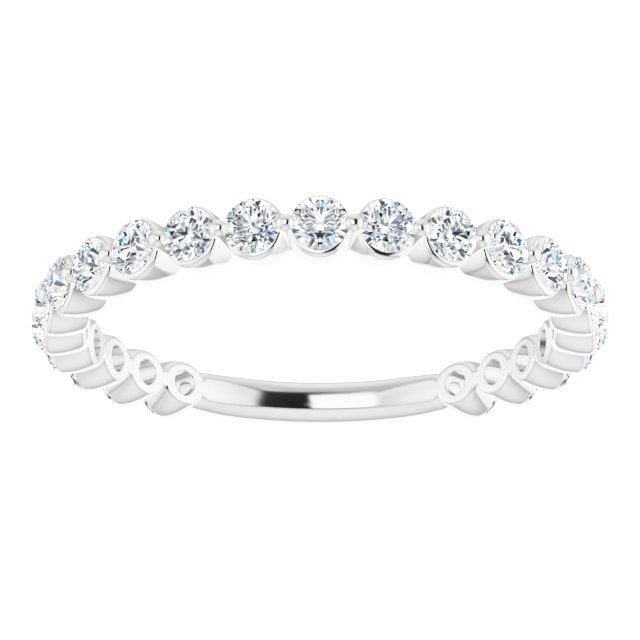 0.75 ct. Shared Prong Round Cut Diamond Wedding Band-VIRABYANI
